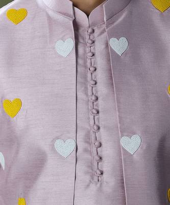 Lilac embroidered kurta-jacket set 3