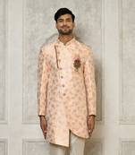 Peach indo western with  pattern work