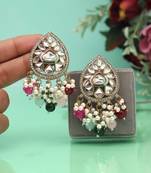Multi color meena work kundan earrings