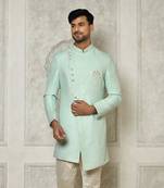 Mint green indo western with  pattern work