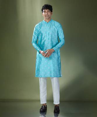 Blue printed kurta set 1