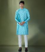Blue printed kurta set