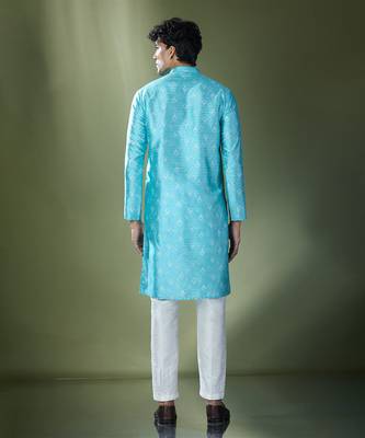 Blue printed kurta set 3