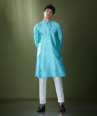 Blue printed kurta set 4