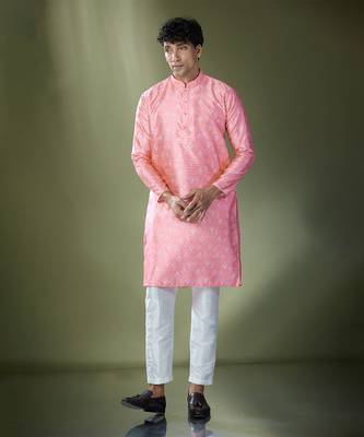 Pink printed kurta set 5