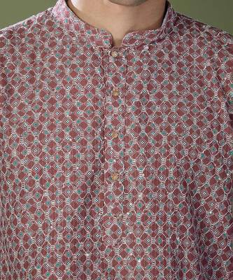 Maroon printed kurta set 2