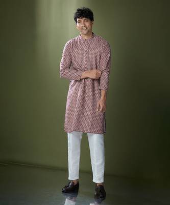 Maroon printed kurta set 4