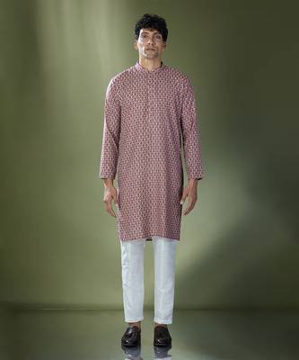 Maroon printed kurta set 5