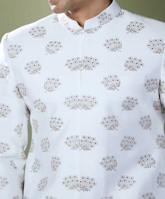 Off white embroidered achkan set 2