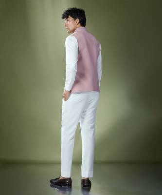 Dusty pink stitch jacket-shirt-pant set 5