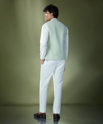 Pista green stitch jacket-shirt-pant set 4