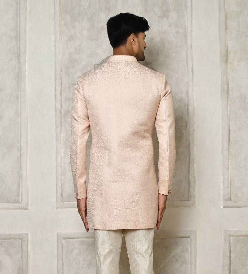 Baby pink indo western with  pattern work