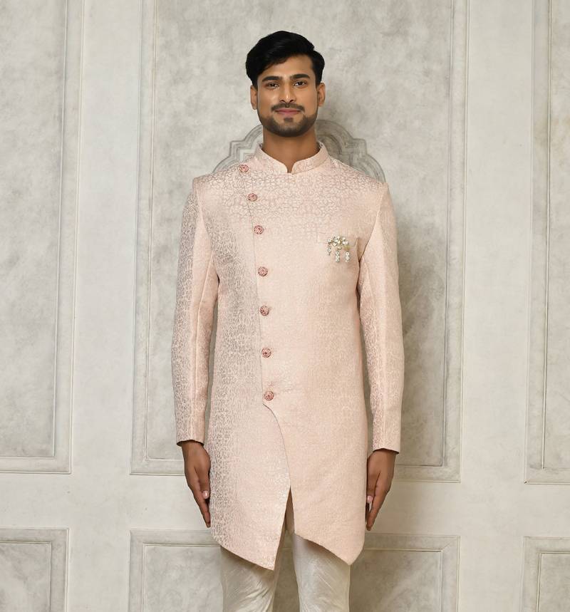 Baby pink indo western with  pattern work
