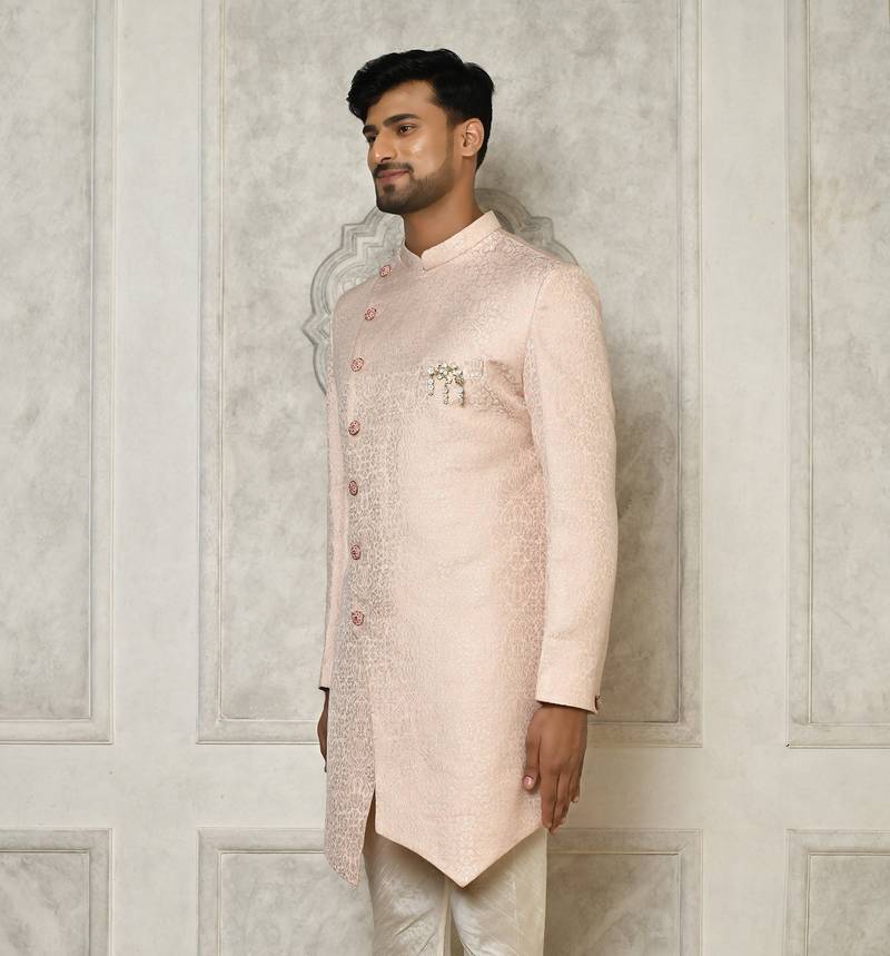 Baby pink indo western with  pattern work