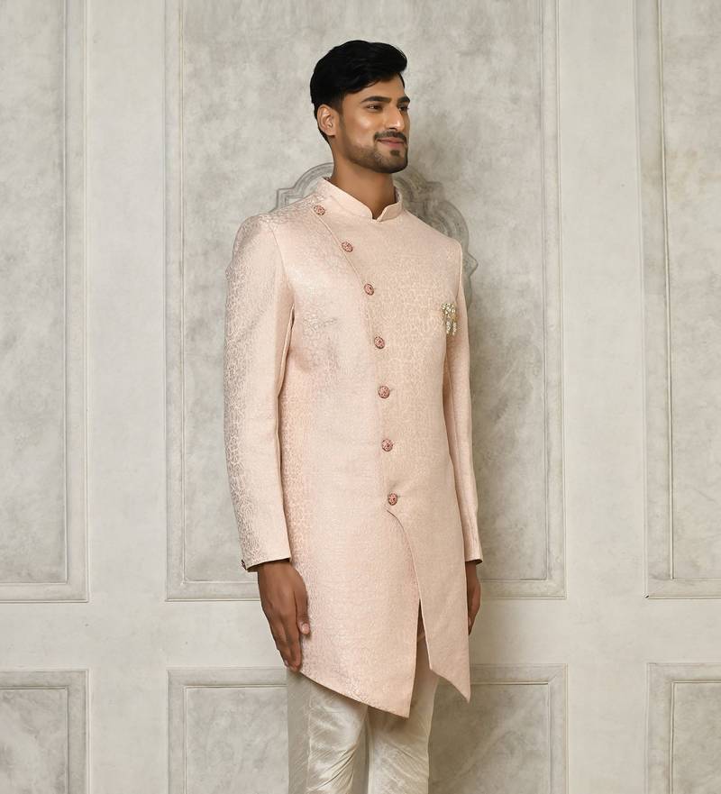 Baby pink indo western with  pattern work