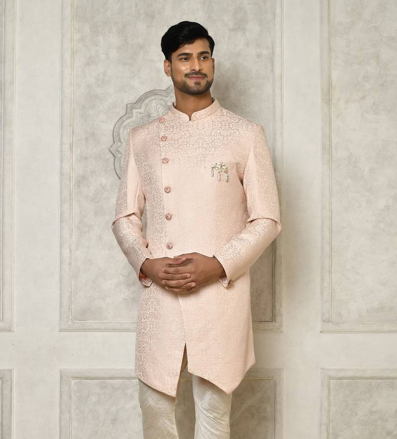 Baby pink indo western with  pattern work