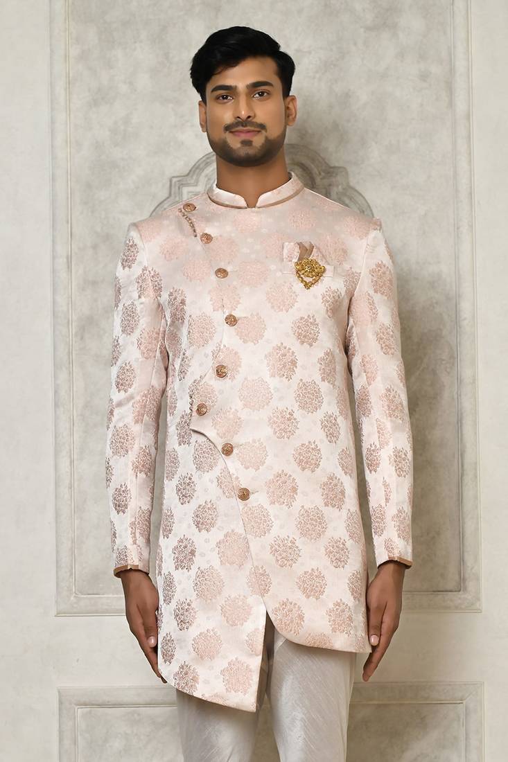 Rose gold indo western with  pattern work