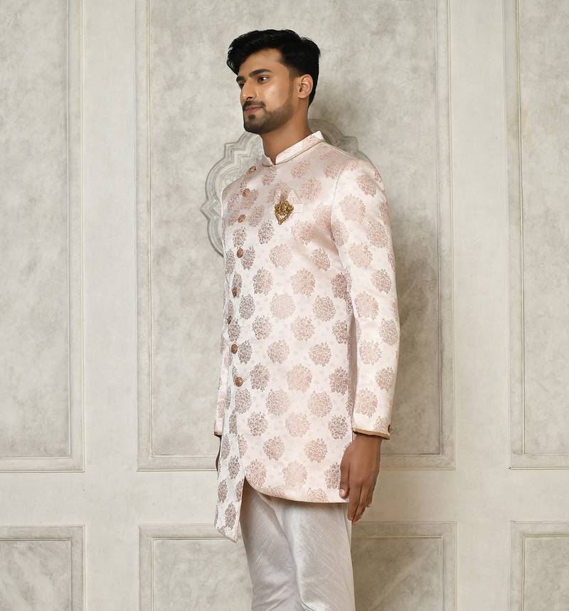 Rose gold indo western with  pattern work