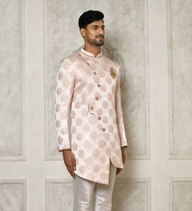 Rose gold indo western with  pattern work