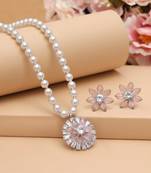 Baby pink color stone necklace set