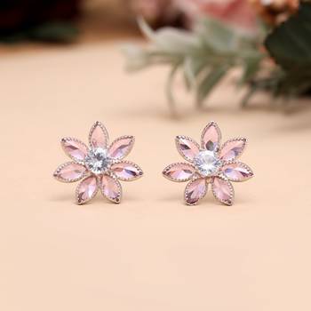 Baby pink color stone necklace set 2