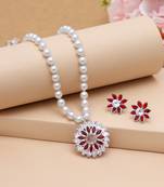 Red color stone necklace set