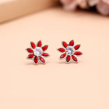 Red color stone necklace set 2
