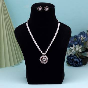 Red color stone necklace set 3
