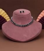 Black color stone necklace set