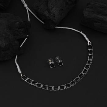 Black color stone necklace set 2
