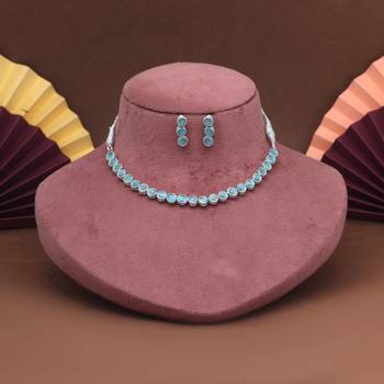 Firozi color stone necklace set 2
