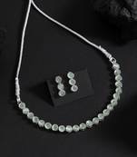 Light green color stone necklace set