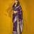 Charming dark purple color silk saree with fine zari weave