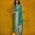 Charming turquoise  color silk saree with fine zari weave