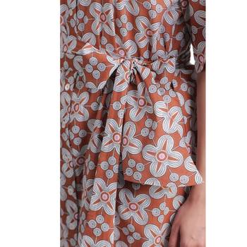 geometric hand print full length front button cotton shirt dress 5