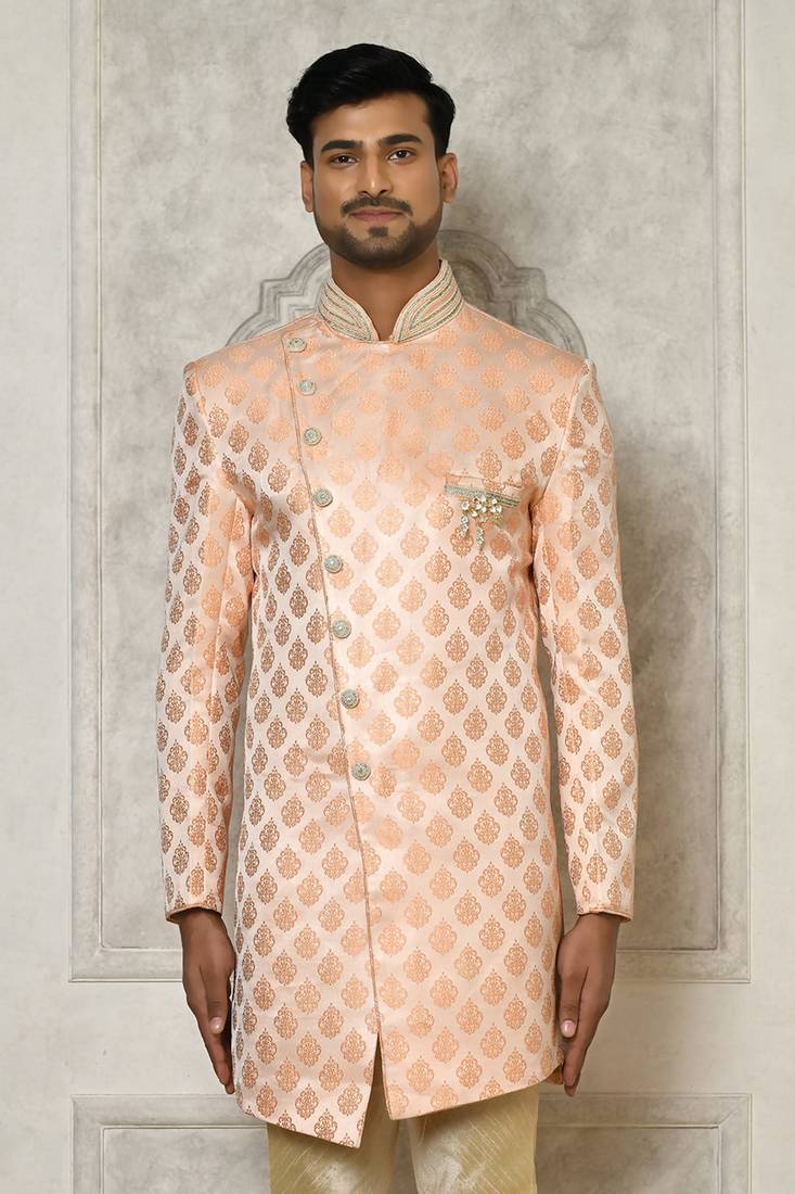 Peach indo western with  hand work