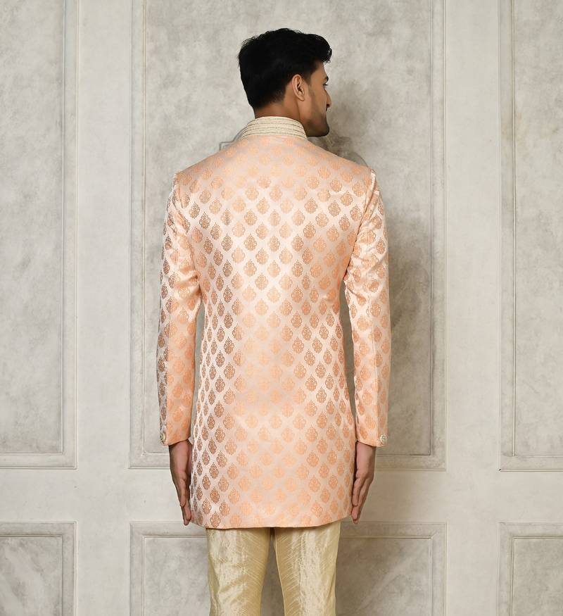 Peach indo western with  hand work