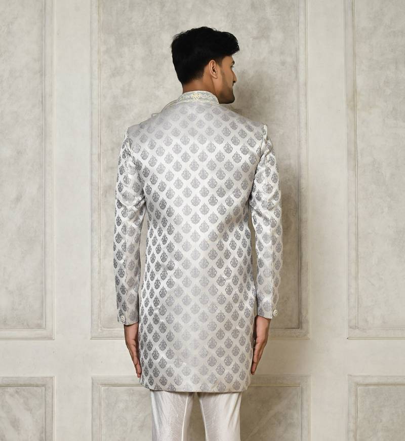 Grey indo western with  hand work