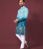 Blue kurta material  rayonpyjama fabric  raymond cotton crochet work kurta pajama