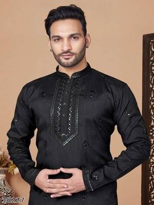Black rayon chikan work kurta pajama 2