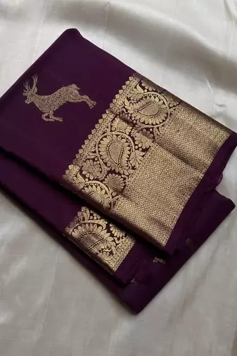Wine color silk blend sarees with blouse