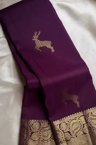 Wine color silk blend sarees with blouse