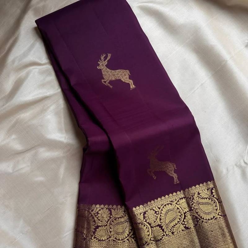 Wine color silk blend sarees with blouse