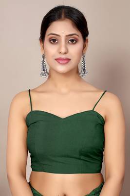 Green chiffon floral print plain saree with unstiched blouse piece 5