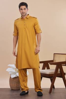 Arruga stylish cotton satin pathani salwar set 1