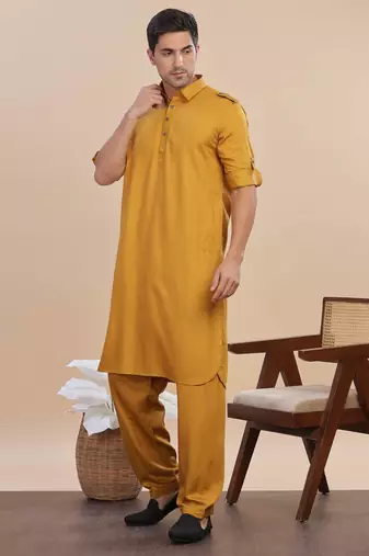 Arruga stylish cotton satin pathani salwar set