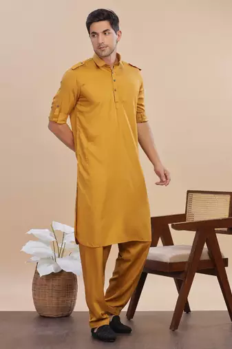 Arruga stylish cotton satin pathani salwar set