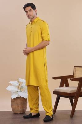 Arruga stylish cotton satin pathani salwar set 3
