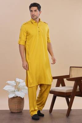 Arruga stylish cotton satin pathani salwar set 4
