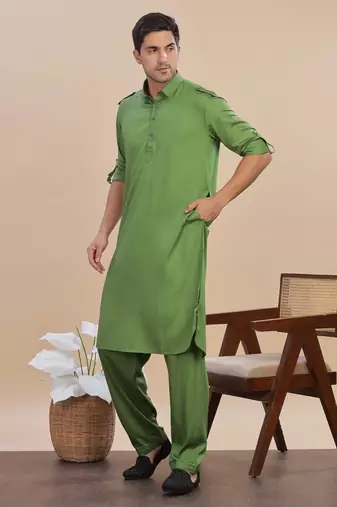 Arruga stylish cotton satin pathani salwar set